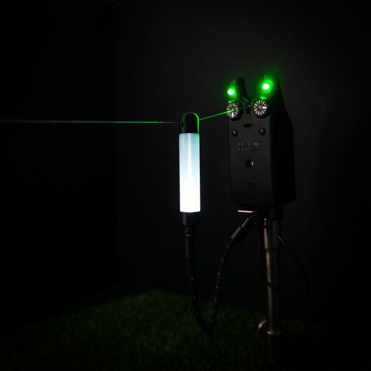 White GlowStickz LED Powered Custom Carp Fishing Bobbin