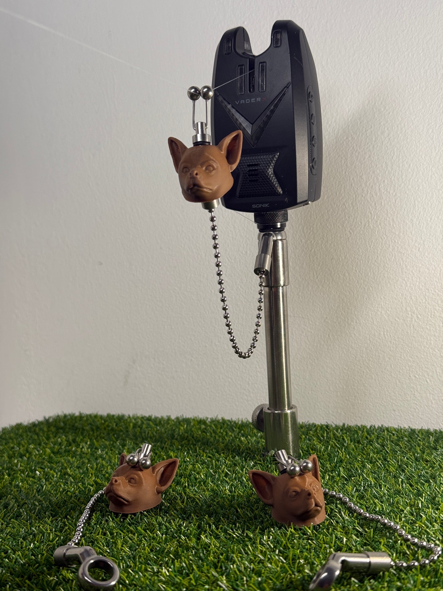 Custom Brown Chihuahua Carp Fishing Bobbins Metal Clips Bite Indicators