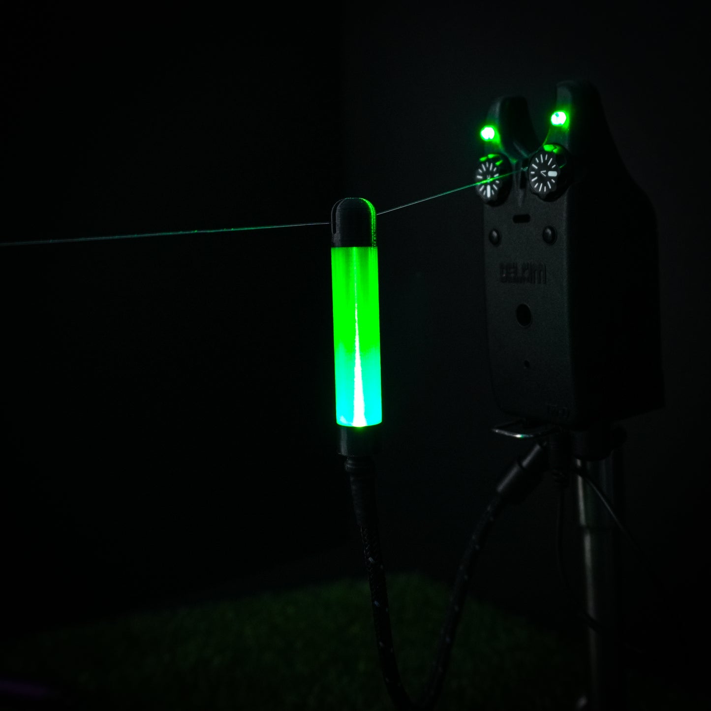Green GlowStickz LED Powered Custom Carp Fishing Bobbins