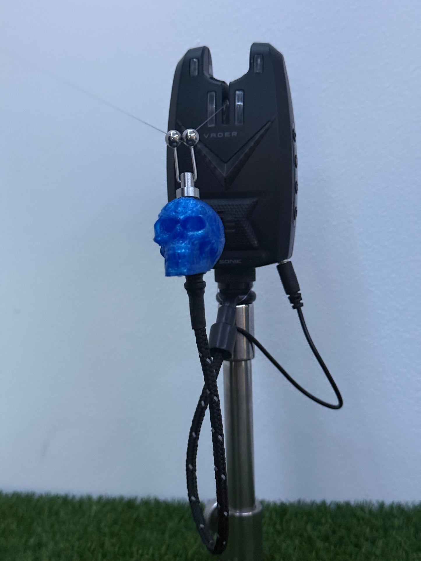 LED Powered Flashing Blue Skull Carp Fishing Bobbins