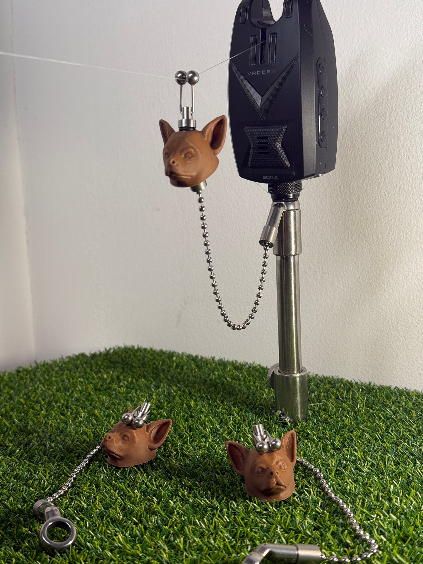 Custom Brown Chihuahua Carp Fishing Bobbins Metal Clips Bite Indicators