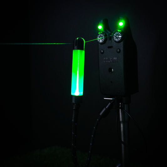 Green GlowStickz LED Powered Custom Carp Fishing Bobbins