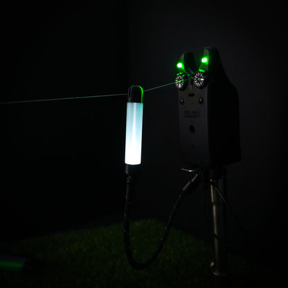 White GlowStickz LED Powered Custom Carp Fishing Bobbins
