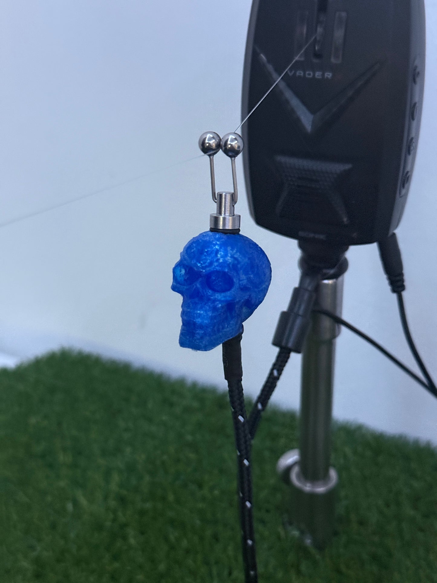 LED Powered Flashing Blue Skull Carp Fishing Bobbins