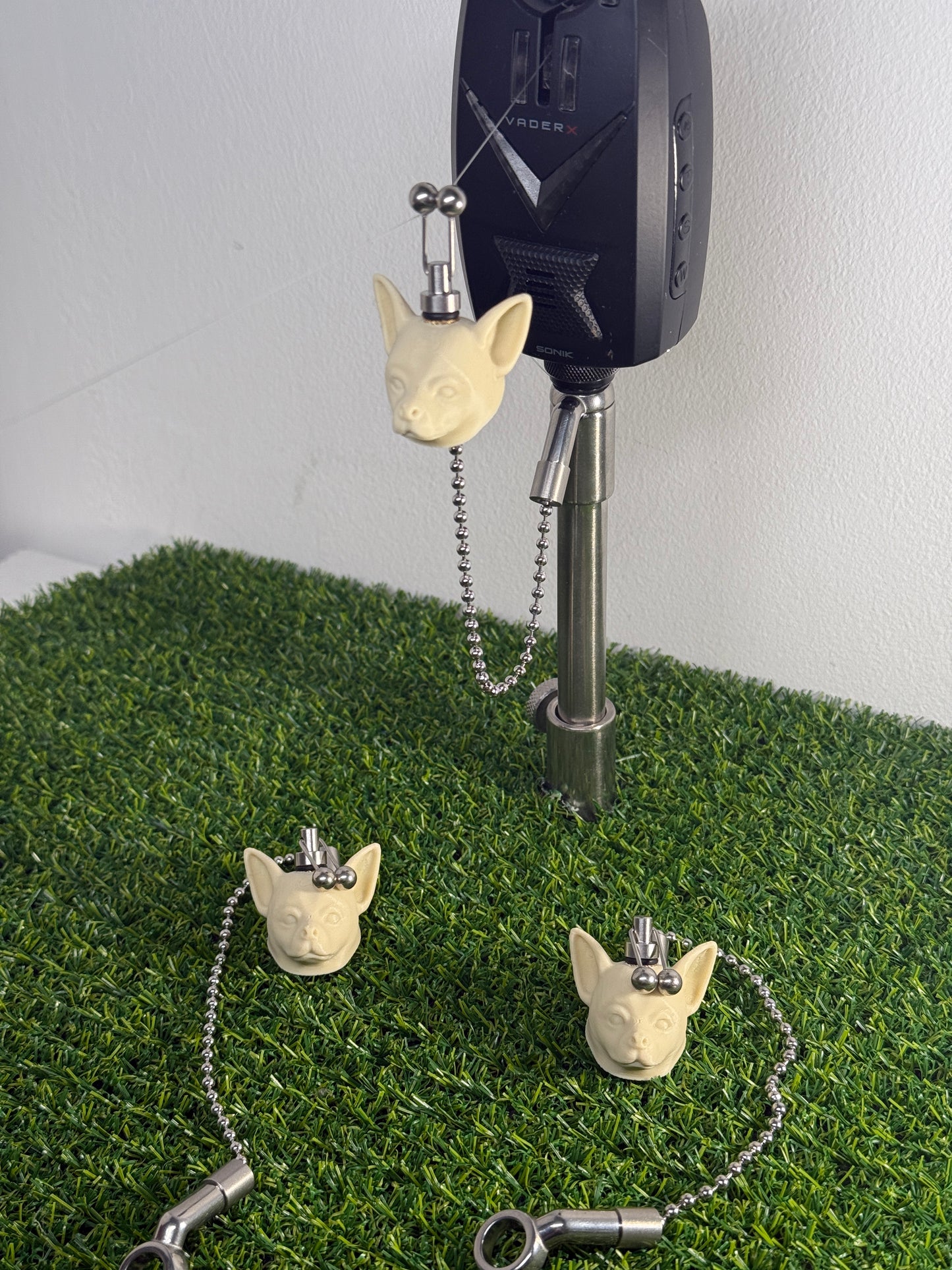 Custom Cream Chihuahua Carp Fishing Bobbins Metal Clips Bite Indicators