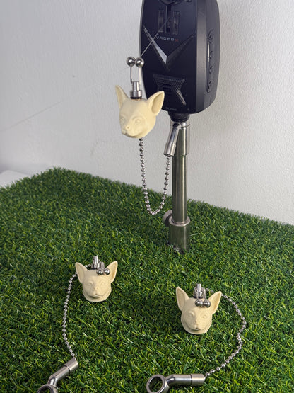 Custom Cream Chihuahua Carp Fishing Bobbins Metal Clips Bite Indicators