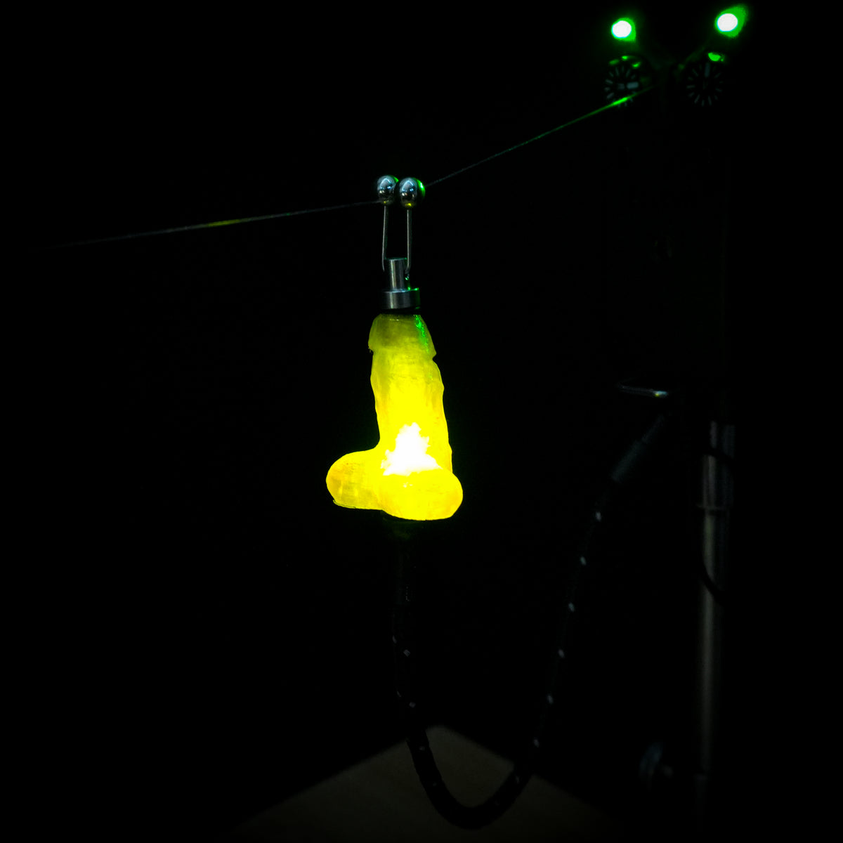 LED Powered Yellow Knobbin Custom Carp Fishing Bobbin
