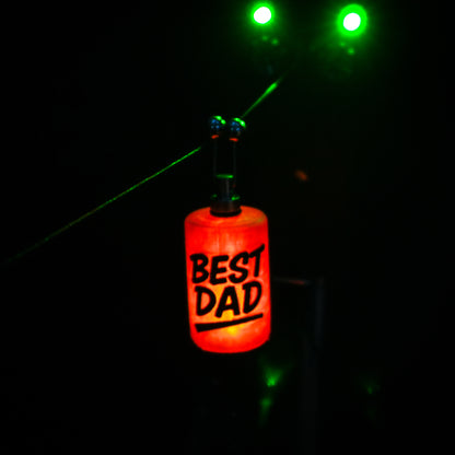 LED Powered Best Dad Orange Custom Carp Fishing Bobbins