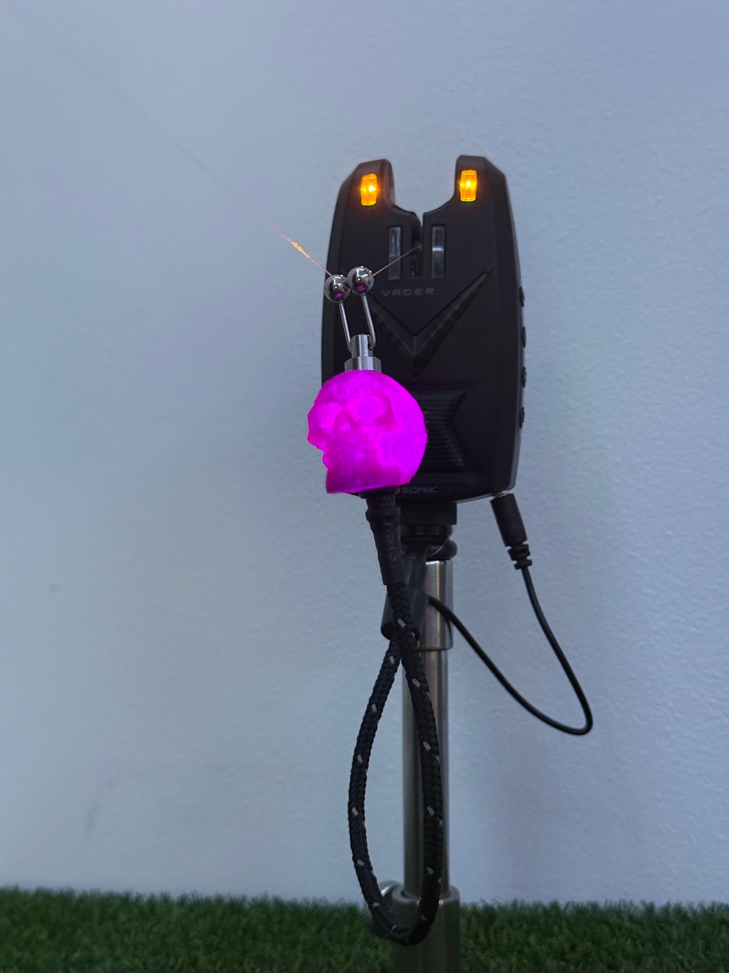 LED Powered Flashing Purple Skull Carp Fishing Bobbins