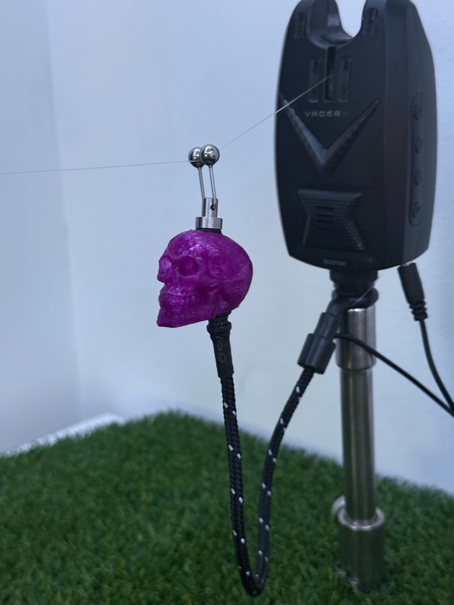LED Powered Flashing Purple Skull Carp Fishing Bobbins