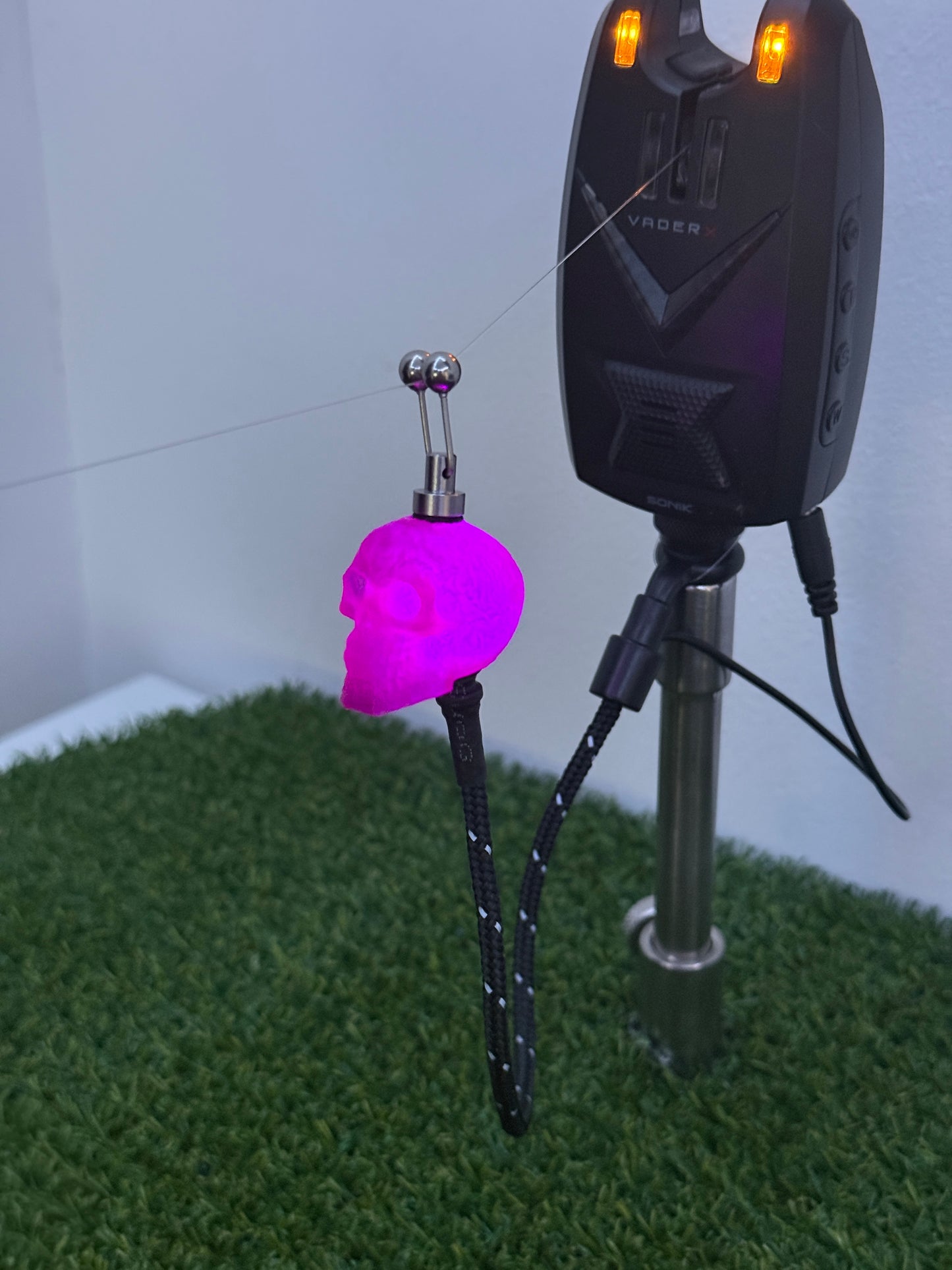 LED Powered Flashing Purple Skull Carp Fishing Bobbins