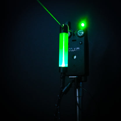 Green GlowStickz LED Powered Custom Carp Fishing Bobbins
