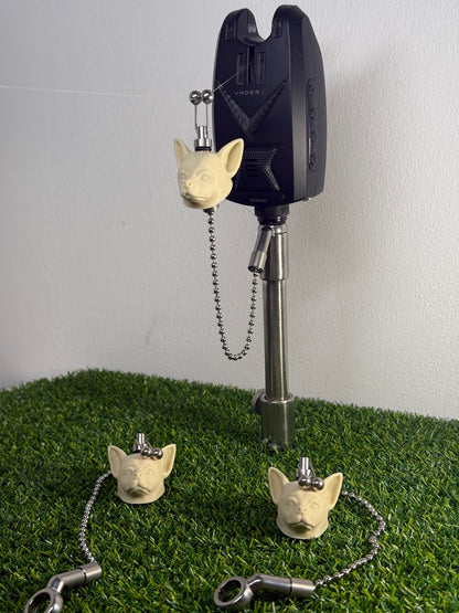 Custom Cream Chihuahua Carp Fishing Bobbins Metal Clips Bite Indicators