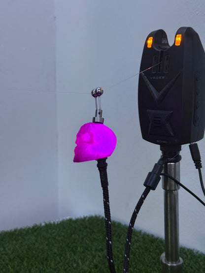 LED Powered Flashing Purple Skull Carp Fishing Bobbins