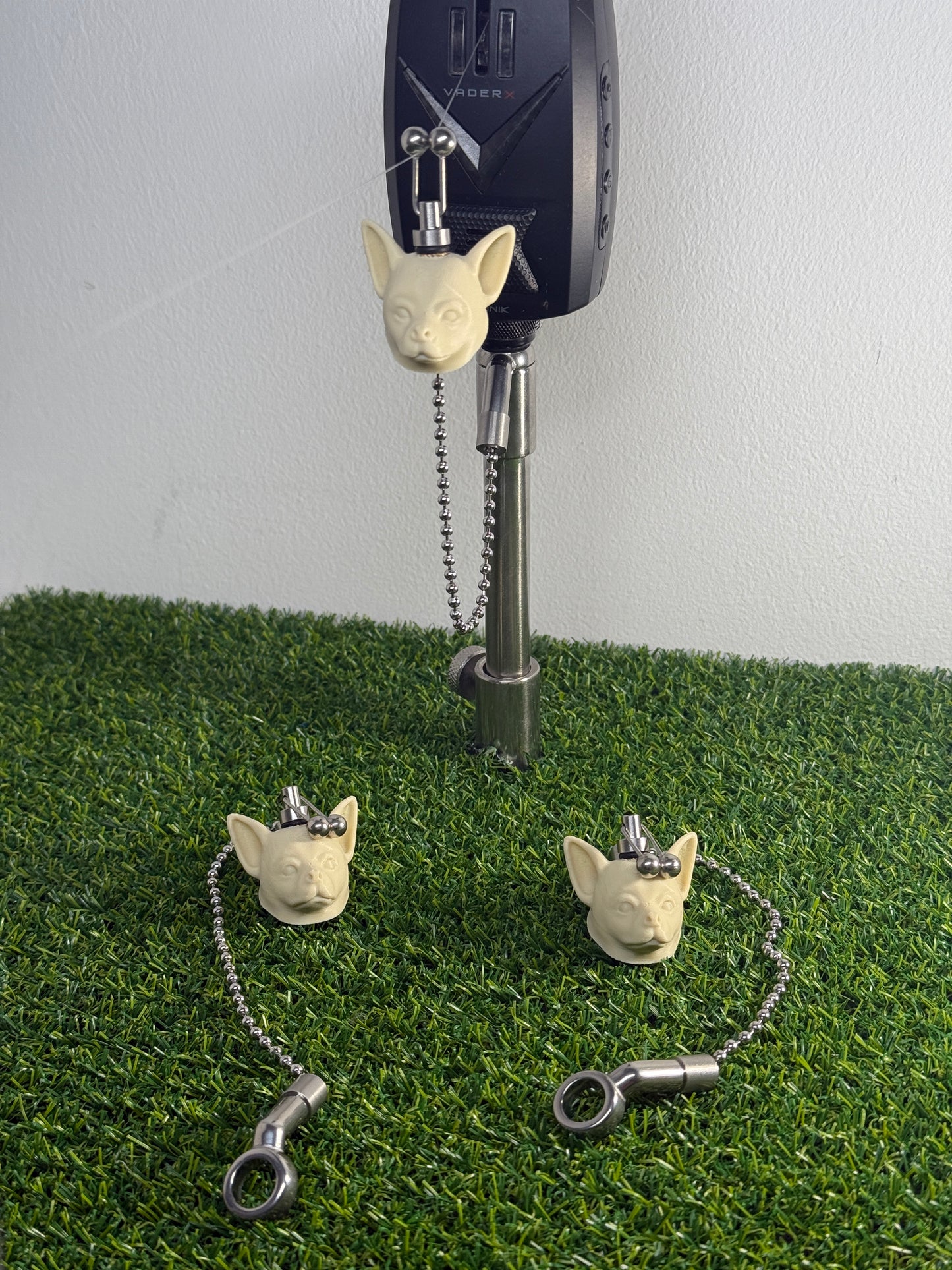 Custom Cream Chihuahua Carp Fishing Bobbins Metal Clips Bite Indicators