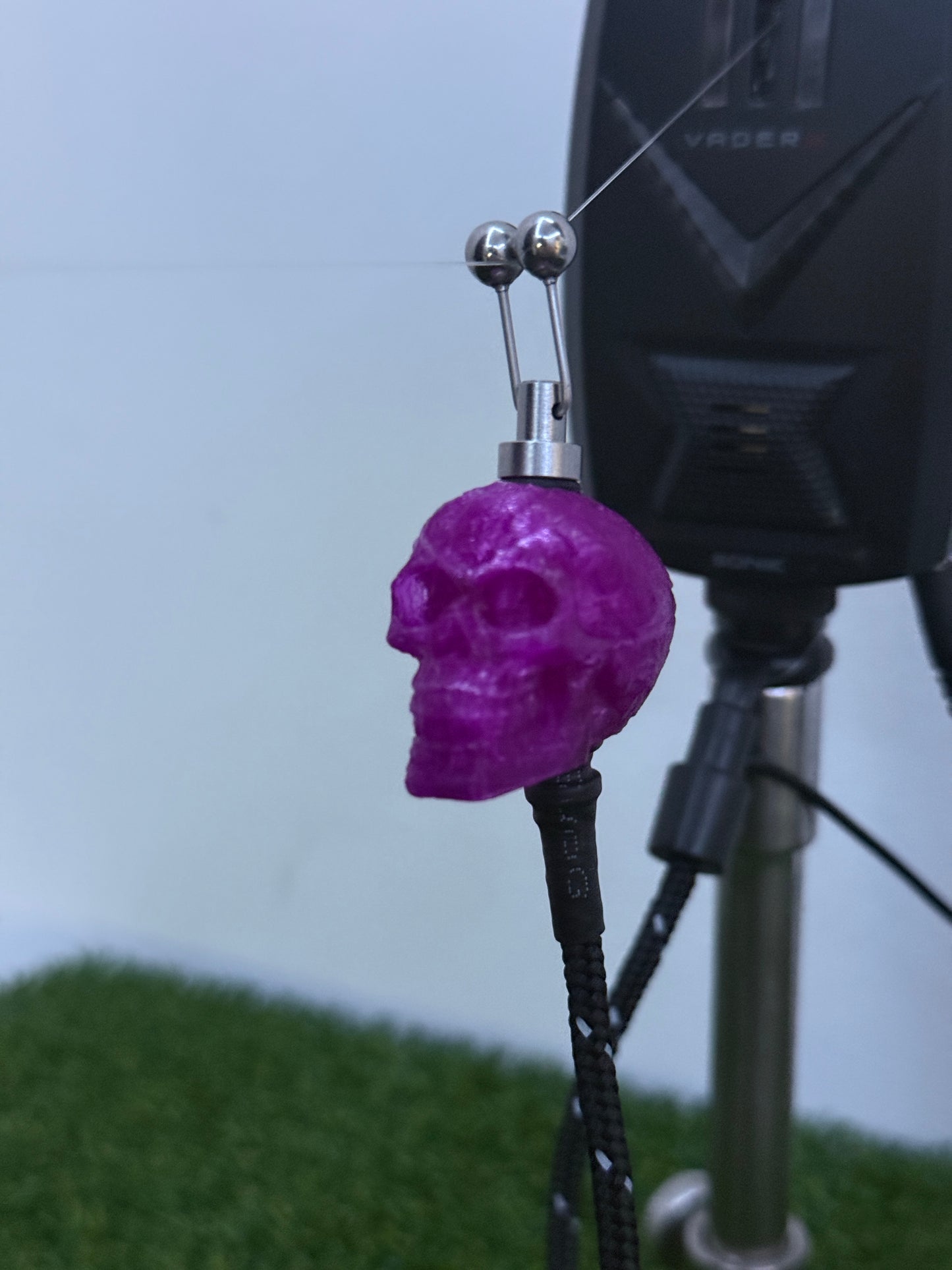 LED Powered Flashing Purple Skull Carp Fishing Bobbins