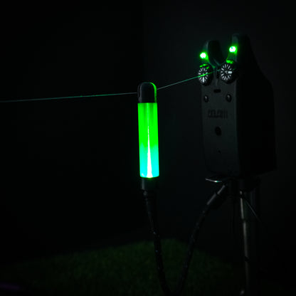 Green GlowStickz LED Powered Custom Carp Fishing Bobbins
