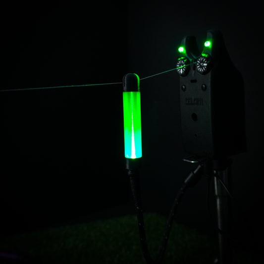 Green GlowStickz LED Powered Custom Carp Fishing Bobbin