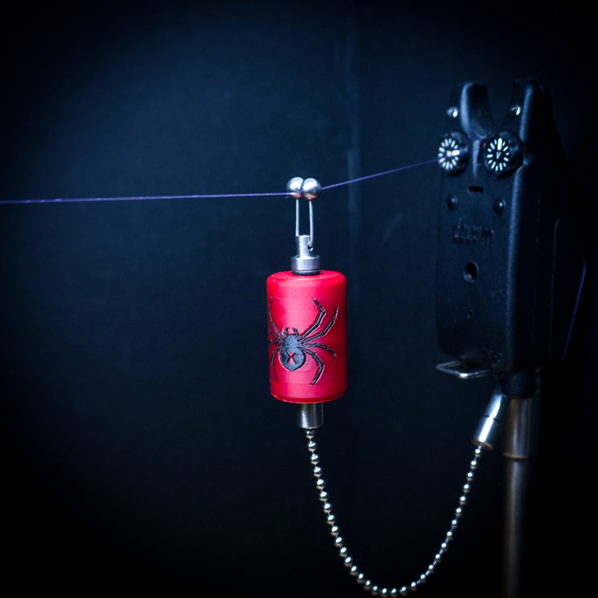 Custom Black Widow Spider Red Carp Fishing Bobbin
