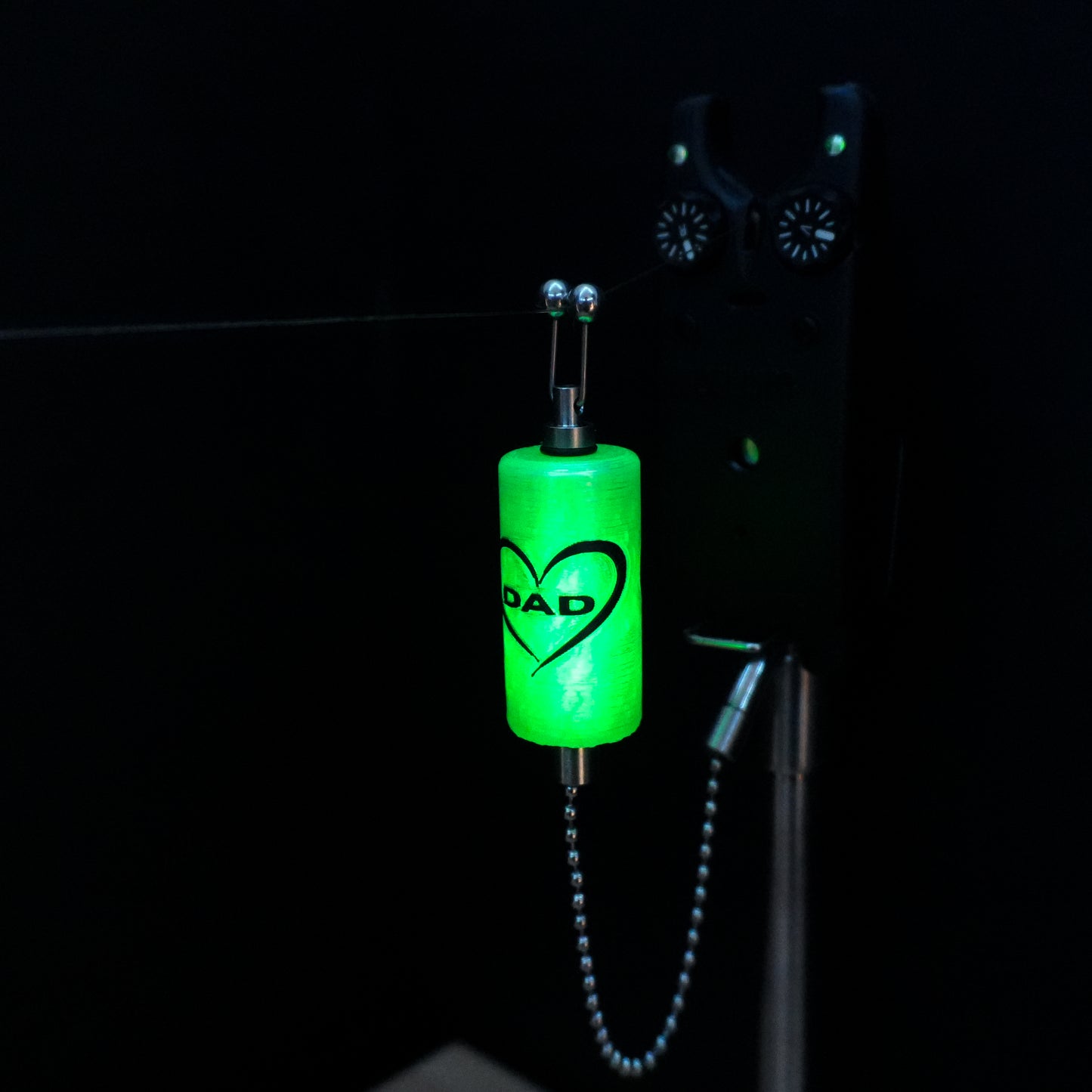 Glow In The Dark Custom Neon Green Dad Carp Fishing Bobbin
