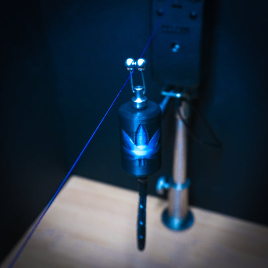 LED Powered Blue 420 leaf Custom Carp Fishing Bobbin