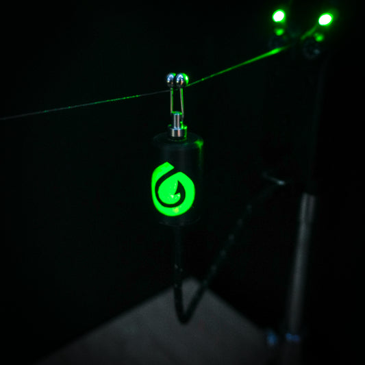LED Illuminated Black & Green UK Angling Collaboration Special Edition Bobbins