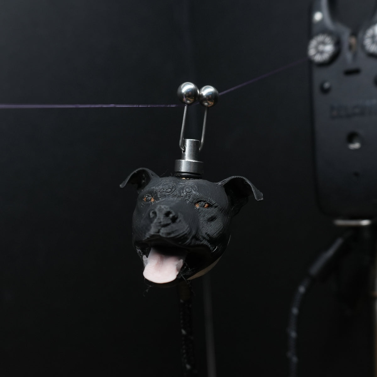 LED Powered Black Staffy Custom Carp Fishing Bobbin