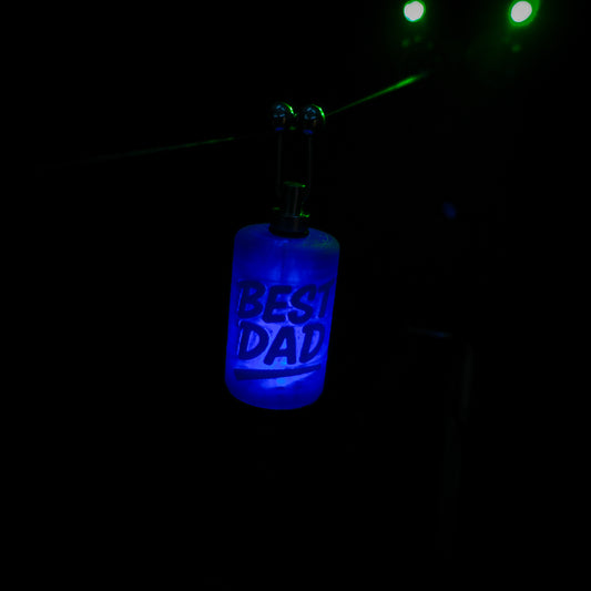 LED Powered Best Dad Blue Custom Carp Fishing Bobbins