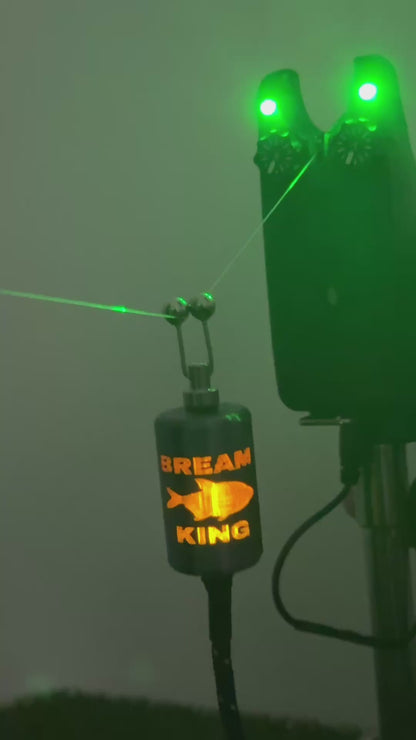Limited Edition LED Powered Flashing Titanium Effect Bream King Carp Fishing Bobbins